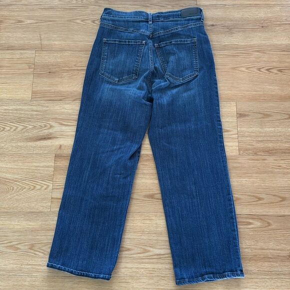 Express Womens Cropped Wide Legs Denim Jeans 2 Blue Classic Casual Everyday - Picture 6 of 6